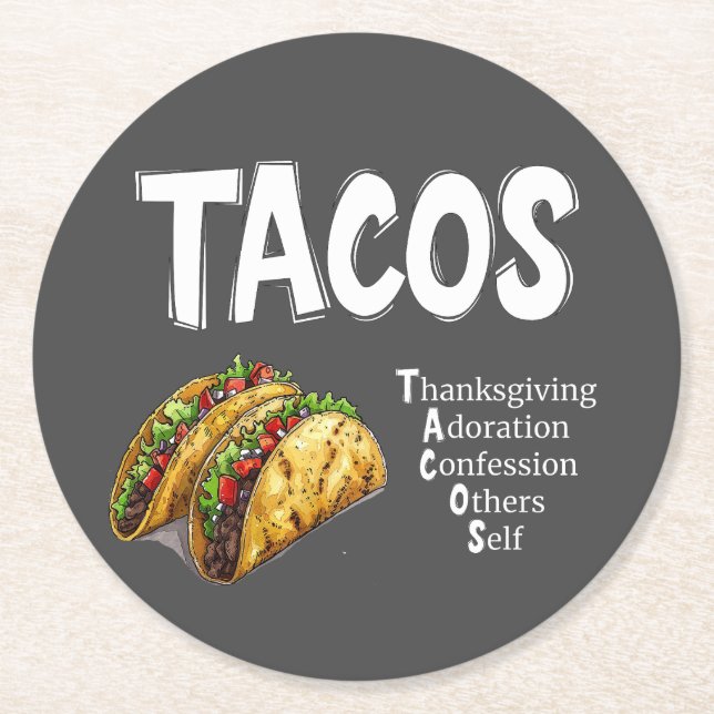 TACOS Prayer Paper Coaster (Front)