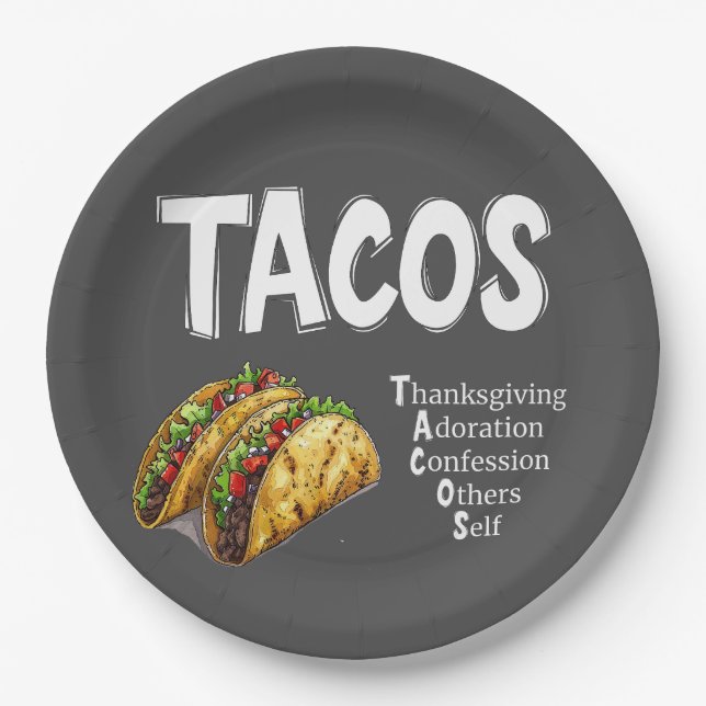 TACOS Prayer Paper Plate (Front)