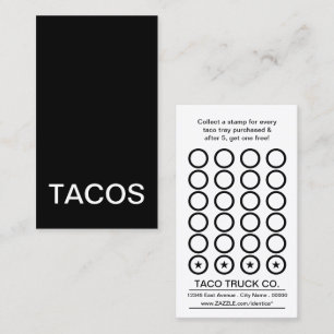 tacos punch card
