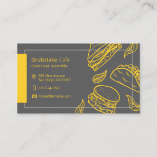 Tacos & Sandwiches Restaurant Business Card