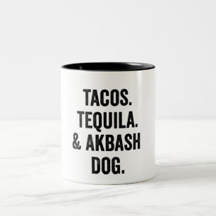 Tacos Tequila And Akbash Dog Funny Two-Tone Coffee Mug