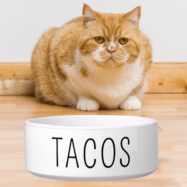 Tacos Tequila Funny Dog Cat Pet Lover Gifts Food Bowl (Creator Uploaded)