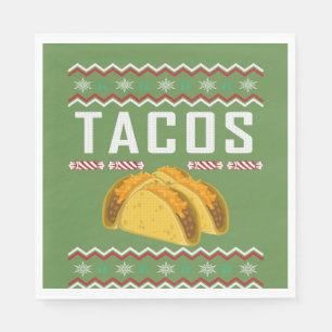 Tacos Ugly Christmas Sweater Napkin