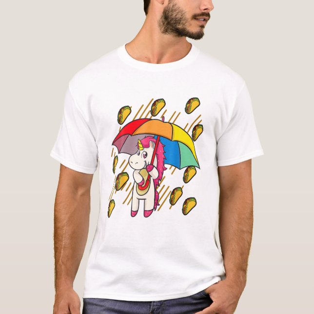 Tacos Unicorn Lover Umbrella T-Shirt (Front)