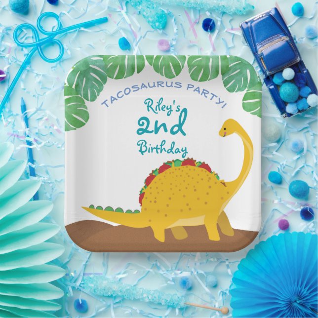 Tacosaurus Birthday Party - dinosaur and tacos!  Paper Plate (Party)
