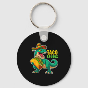Tacosaurus dinosaur taco funny dino cinco de mayo keychain