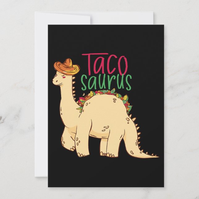 Tacosaurus Funny Cinco de Mayo Taco Dinosaur Lover Invitation (Front)
