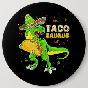 Tacosaurus Shirt Taco Cinco De Mayo Kids Boys Dino 6 Inch Round Button