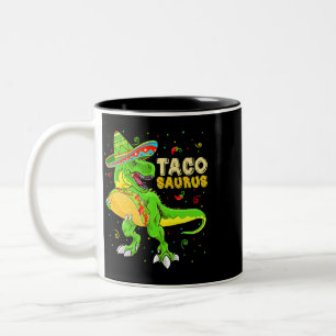 Tacosaurus Shirt Taco Cinco De Mayo Kids Boys Dino Two-Tone Coffee Mug