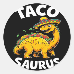 Tacosaurus taco dinosaur dino funny cinco de mayo classic round sticker