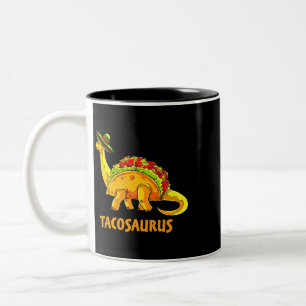 Tacosaurus Taco Dinosaur Fiesta Cinco De Mayo Funn Two-Tone Coffee Mug