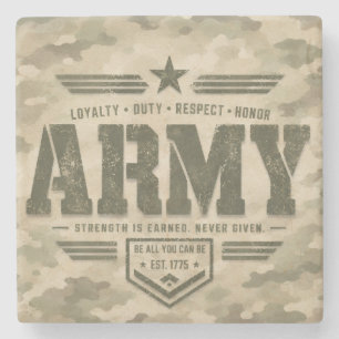 Tactical Army Design Stone Coaster