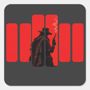 Tactical Cowboy Gunslinger Wild West Western Square Sticker
