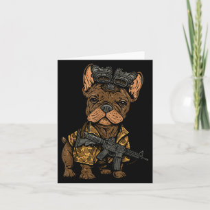 Tactical Frenchie Funny Dog Bulldog With Nvg Meme  Card