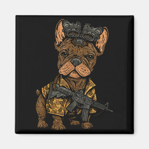 Tactical Frenchie Funny Dog Bulldog With Nvg Meme Magnet