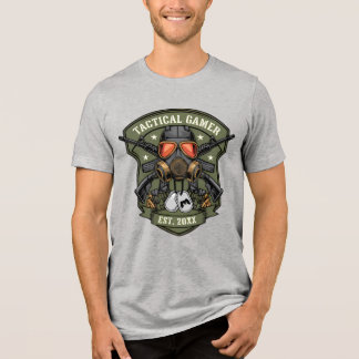 Tactical Gamer Military Badge Emblem Tri-Blend Shirt