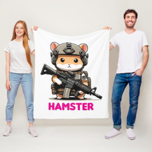 Tactical Hamster Fleece Blanket