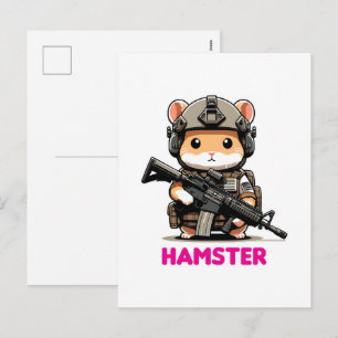 Tactical Hamster Holiday Postcard