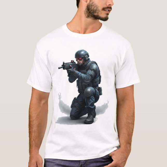 Tactical Helmet FPS Gamer Tee (Front)