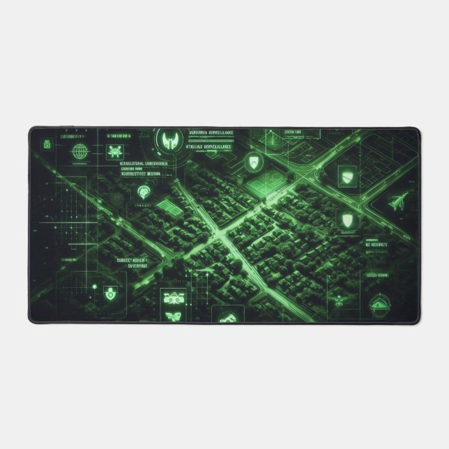 Tactical Map Overlay, Black Ops Design Desk Mat (Front)