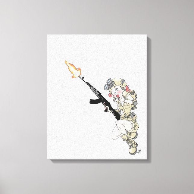 "Tactical Pinup - Oopsie" print by Jaime Munt  (Front)