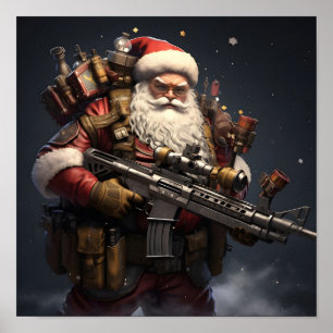 Tactical Santa Claus Christmas poster