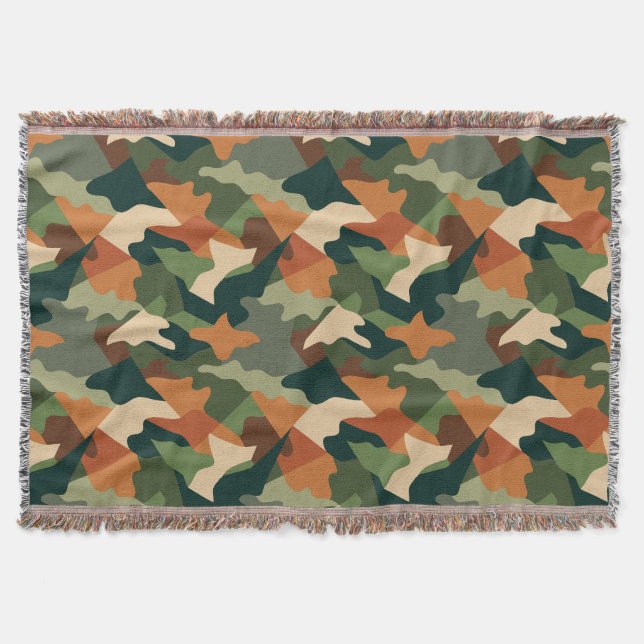 Tactical Trench camouflage Throw Blanket (Front)