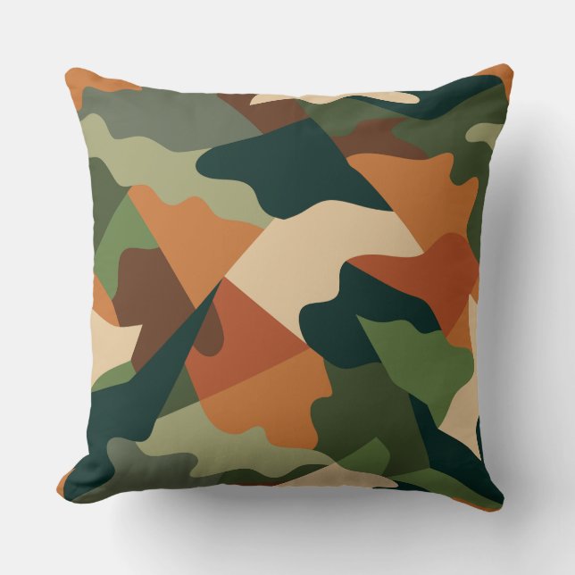 Tactical Trench camouflage Throw Pillow (Front)