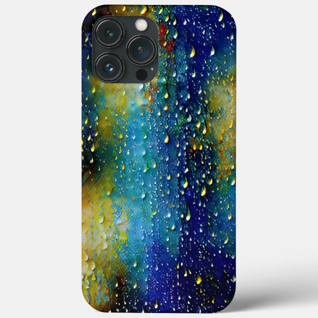 Tactile Blue Yellow Aqua Rain Drops Composition Case-Mate iPhone Case (Back)
