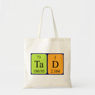Tad periodic table name tote bag