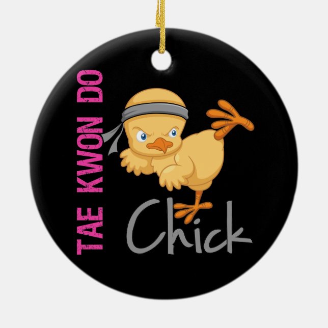 Tae Kwon Do Chick Ceramic Ornament (Back)