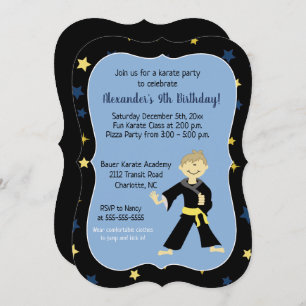 Tae Kwon Do Invitations Anniversaire Ceinture Jaun