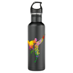 Tae Kwon Do Karate Colorful Silhouette for Girls 710 Ml Water Bottle