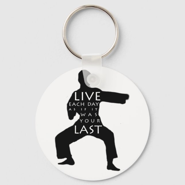 Tae Kwon Do / Karate Keychain - Live Each Day (Front)