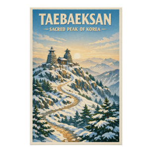 Taebaeksan Mountain, South Korea, in a classic Poster