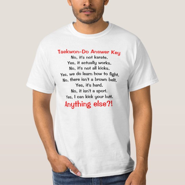 Taekwon-Do Answer Key T-Shirt (Front)