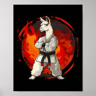 Taekwondo Alpaca Martial Arts Judo Kickboxing Poster
