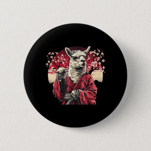 Taekwondo Alpaca Sakura Tree Martial Arts Judo 2 Inch Round Button