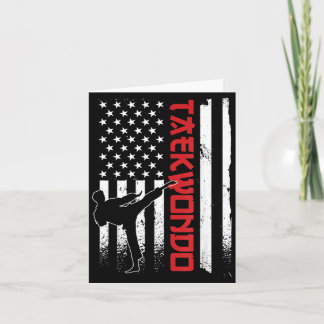 Taekwondo American Flag Taekwondo Fighter US Flag Card