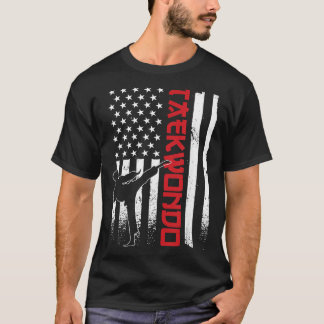 Taekwondo American Flag Taekwondo Fighter US Flag T-Shirt