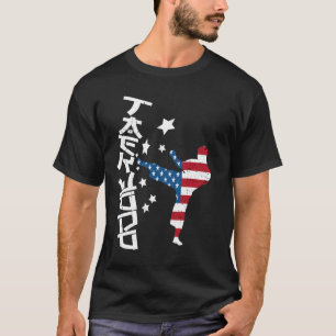 Taekwondo American USA Flag Taekwondo 4th of July T-Shirt