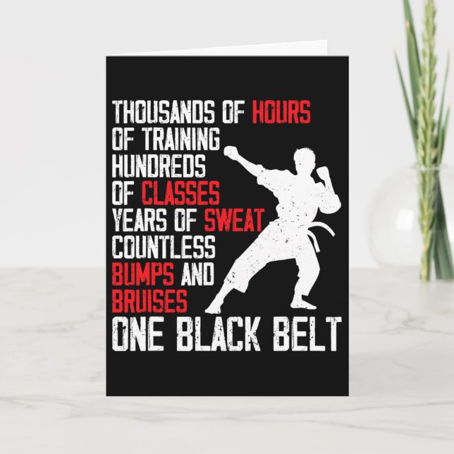 Taekwondo Black Belt Funny Karate Judo Martial Art Card (Front)