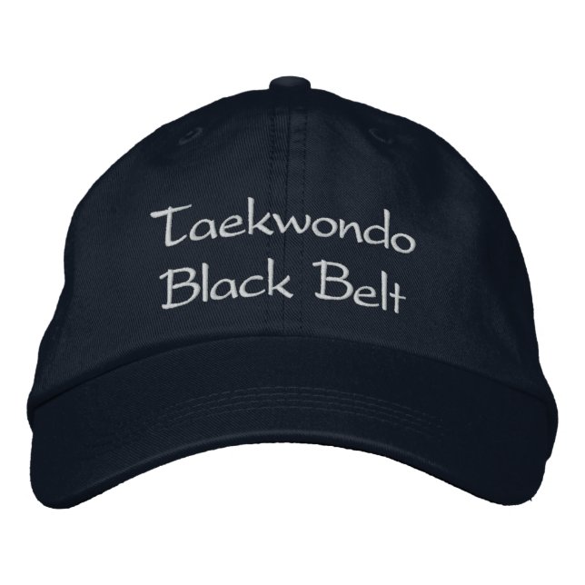Taekwondo Black Belt - Navy Baseball Cap (Front)