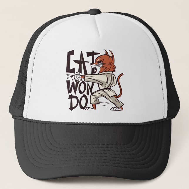 Taekwondo Cat  Trucker Hat (Front)