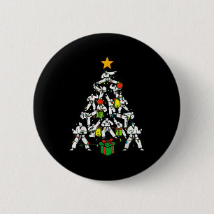 Taekwondo Christmas Tree Xmas Martial Arts Karate 2 Inch Round Button