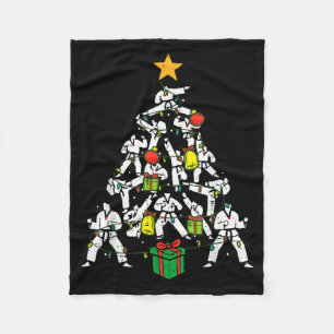 Taekwondo Christmas Tree Xmas Martial Arts Karate  Fleece Blanket
