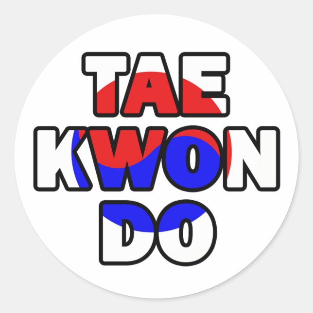 Taekwondo Classic Round Sticker (Front)