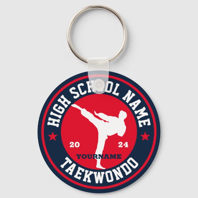 Taekwondo Club Martial Arts Custom Colour Sports Keychain (Front)