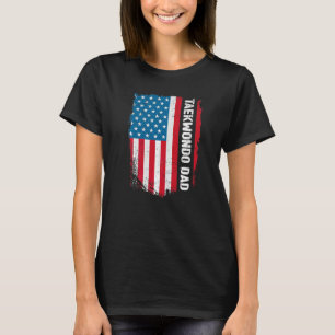 Taekwondo Dad America Us Flag Patriot Vintage T-Shirt