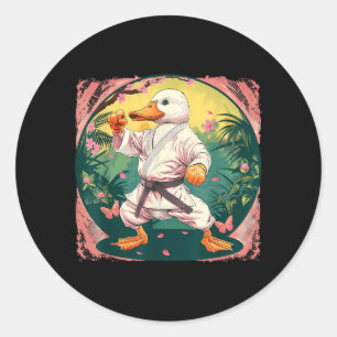 Taekwondo Duck Floral Garden Mma Martial Arts Classic Round Sticker